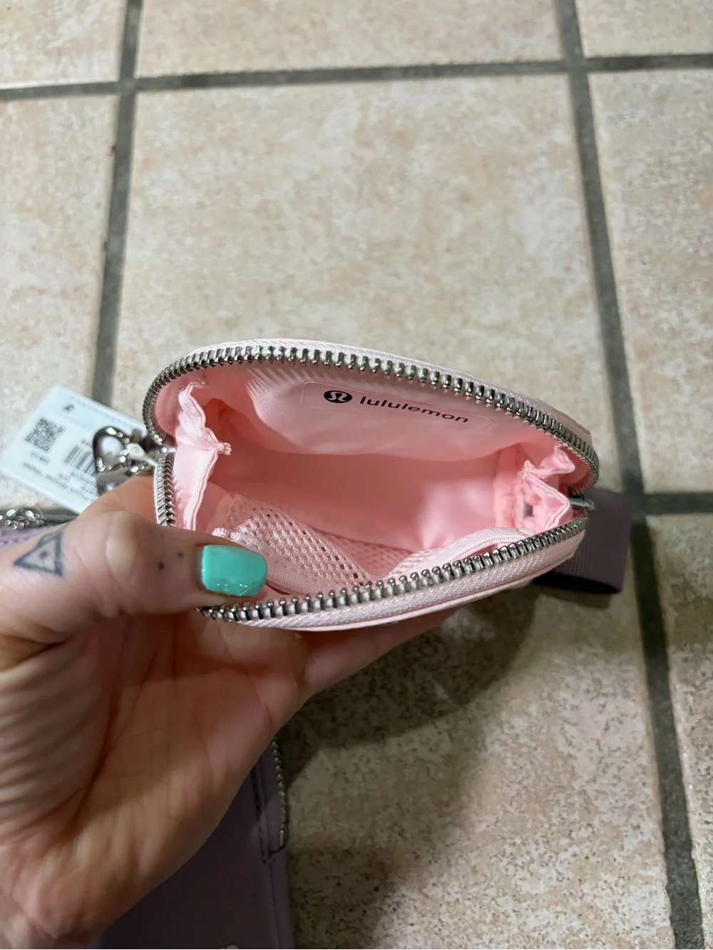 NWT Lululemon Dual Pouch Wristlet *Wallet (Lotus Lavender/Pink Pearl/Silver)